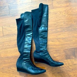 Stuart Weitzman over-the-knee lacquered boots